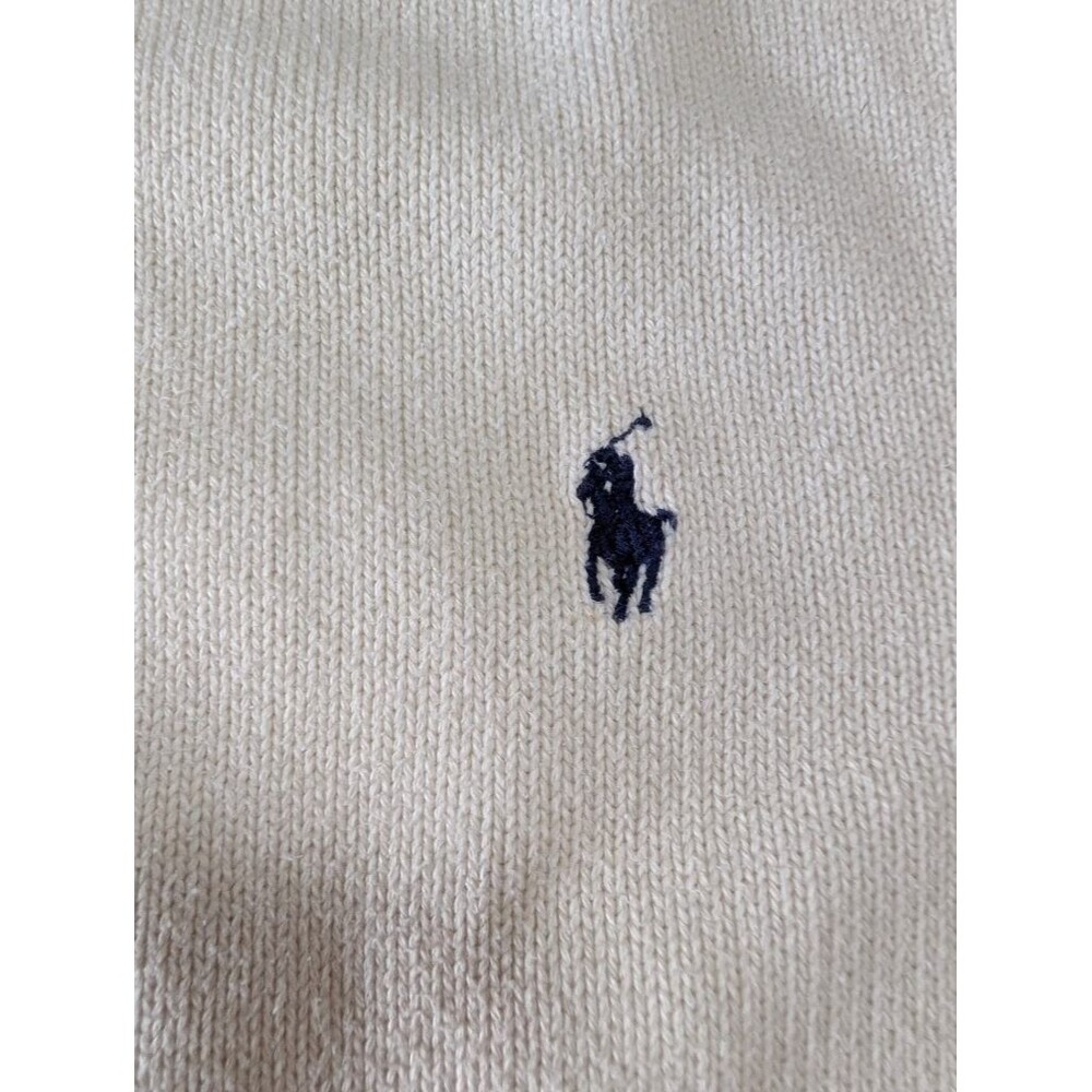 Polo Ralph Lauren Mens XL White Cotton Crewneck Knit Sweater Pony Logo - Picture 2 of 6